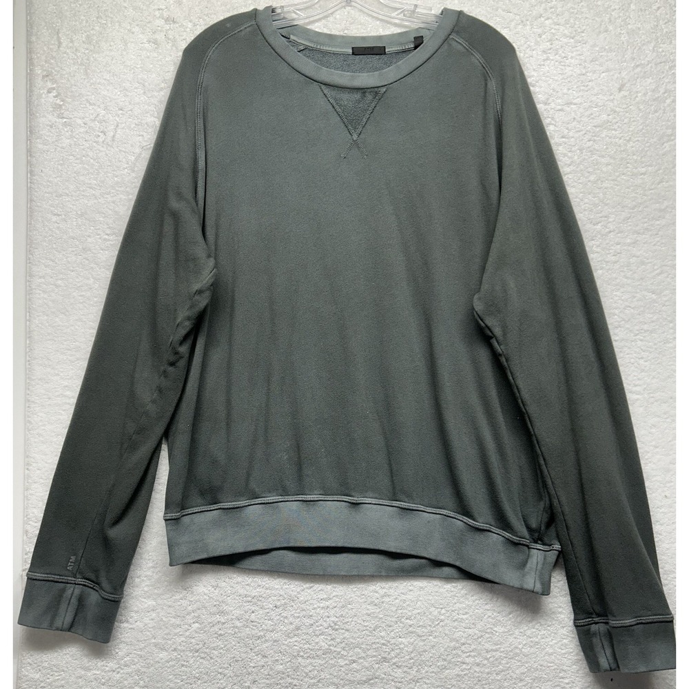 ATM Anthony Thomas Melillo Mens Size L Gray Long Sleeve Distressed Sweatshirt